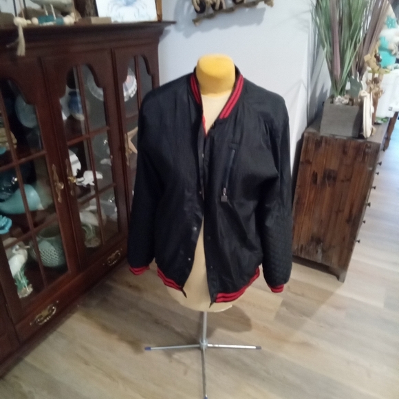 G-NET Size XXL Black and Red Men's Bomber Jacket - Picture 3 of 11